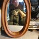 Oval solid wood mirror