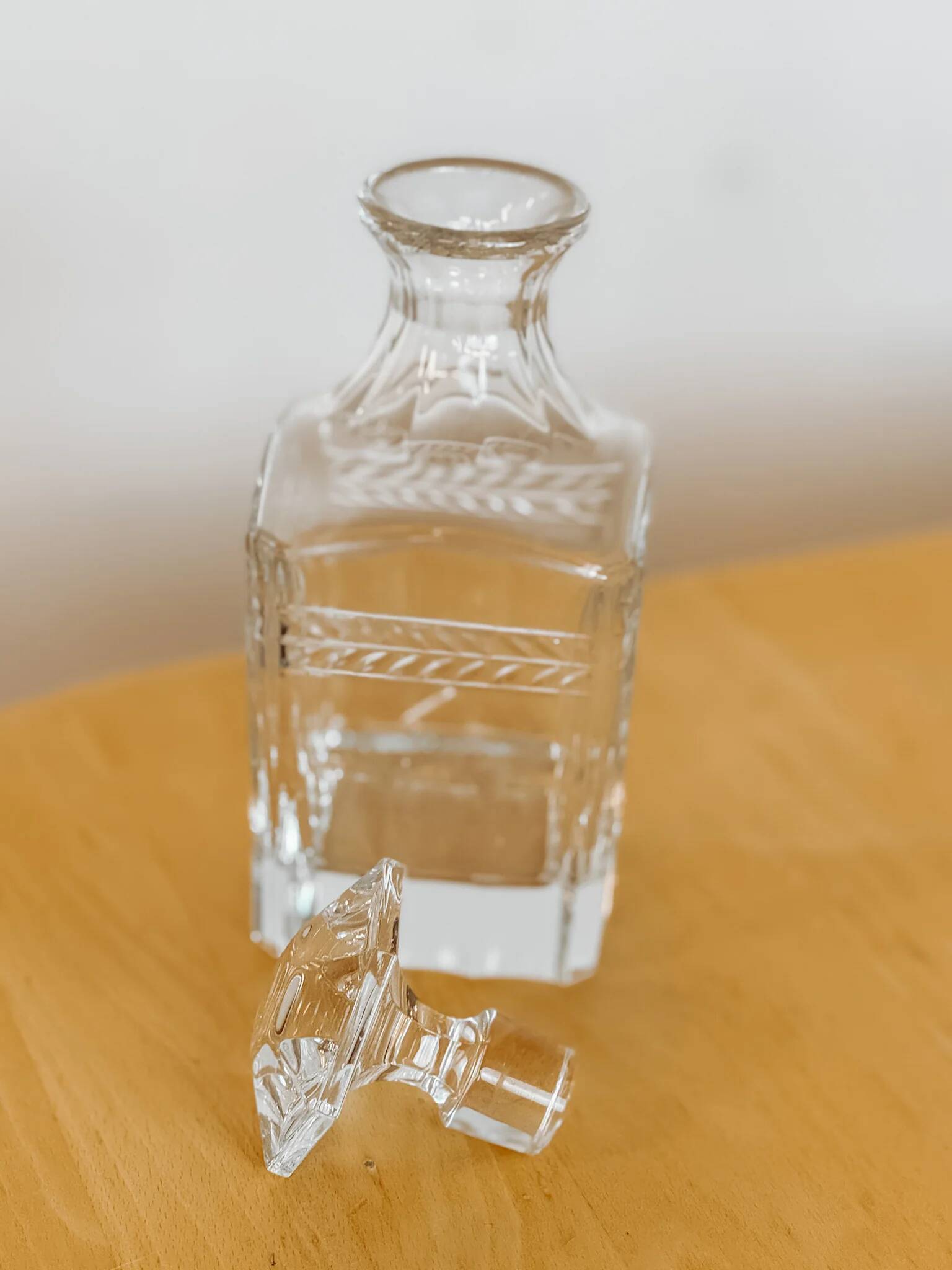 Vintage glass whisky carafe