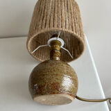 Lamp in stoneware and jute