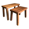 Paire de tables gigognes en bois