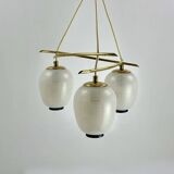 Vintage chandelier, brass, glass, 1958, Doria G 74/61
