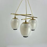 Vintage chandelier, brass, glass, 1958, Doria G 74/61