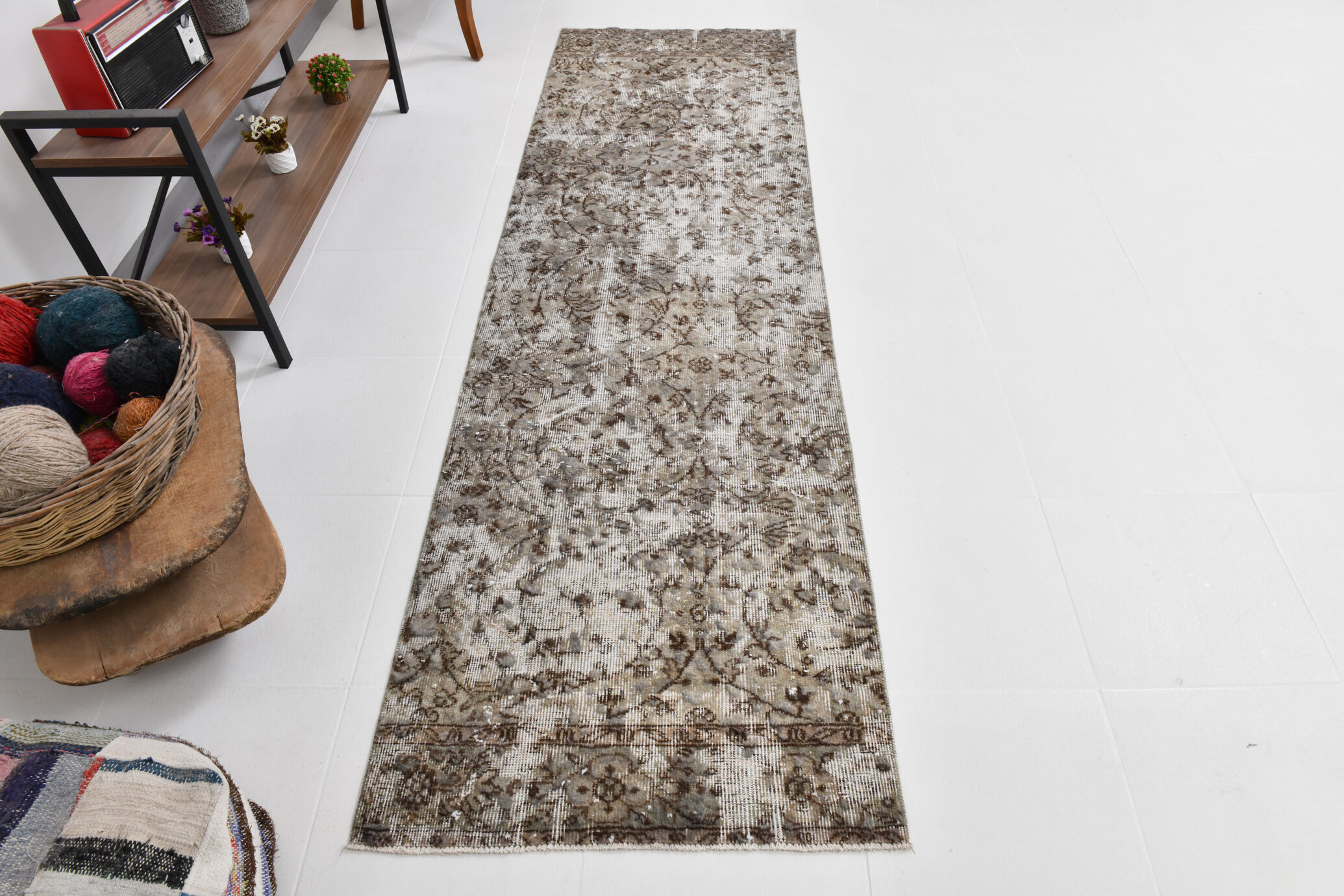 Turkish runner rug, 80x270cm