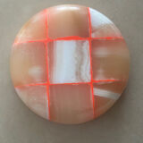 Sculptural ashtray catchall in red graphic pattern onyx marble