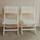 Vintage garden furniture R Gleizes in white painted wood