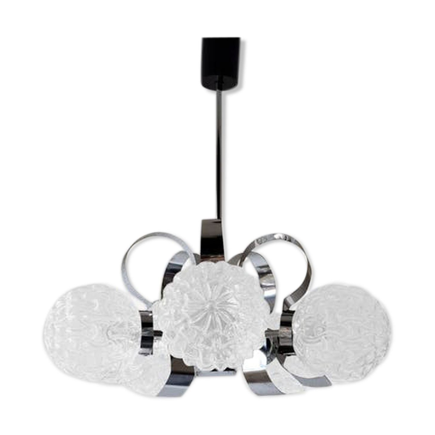 Lustre verre et inox 70's