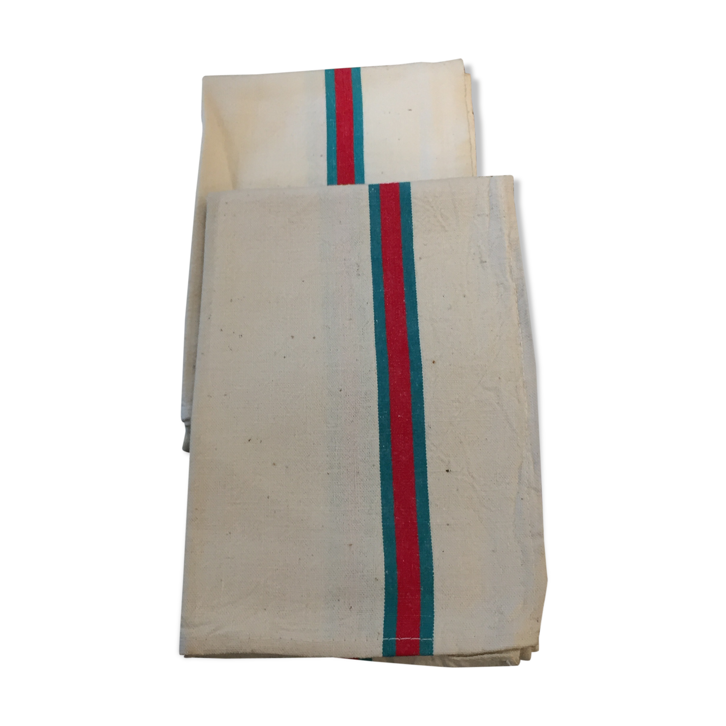 Lot of 2 métis striped dishcloths