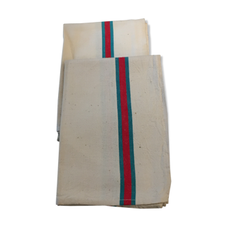 Lot of 2 métis striped dishcloths