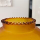 Lampe de table italienne en bois et verre jaune et vert jaune et vert du milieu du siècle