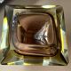 Ashtray or coin tray murano amber and brown by flavio poli