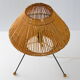 Lampe tripode rotin 1950 vintage