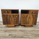 Art Decò bedside tables in walnut and brass, 1940