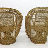 Paire de fauteuils Emmanuelle en osier de style Mid-Century Modern de Kok Maison, 197