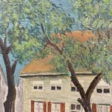 Oil on vintage canvas