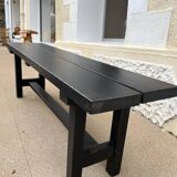 Banc en bois patiné noire
