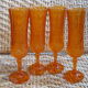 Verres flûtes à champagne cristal orange