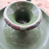 Cave rat bougeoir in green emailed tole