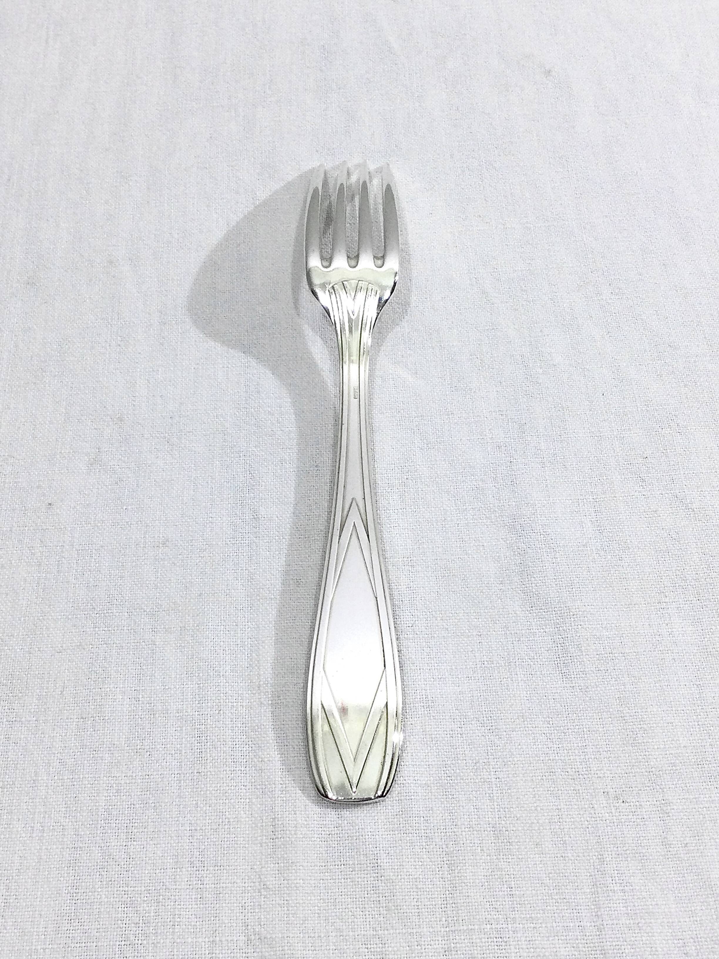 SFAM - Cutlery set 49 pieces Art Deco Silver Metal