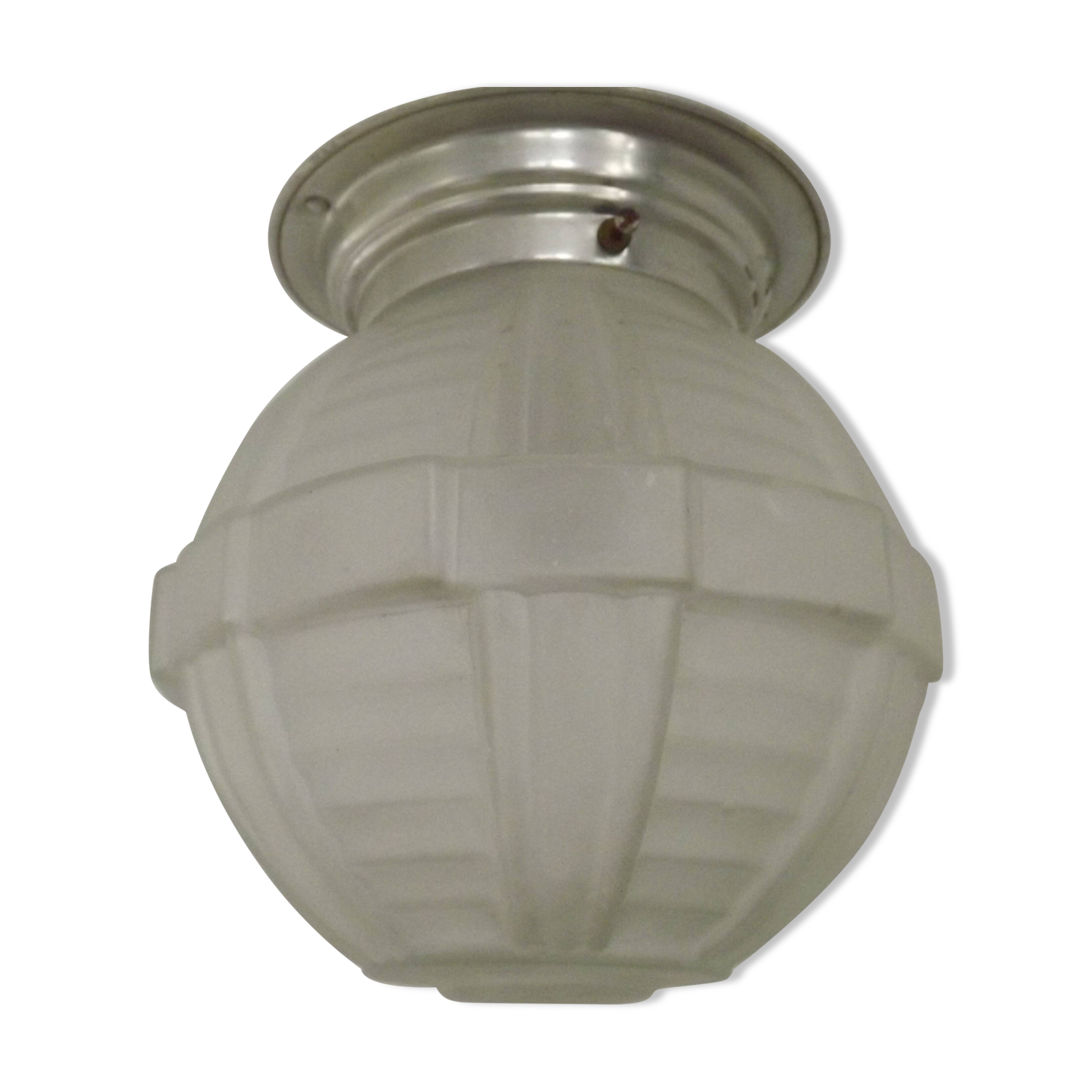 Art Deco ceiling light in glass and metal