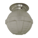 Art Deco ceiling light in glass and metal