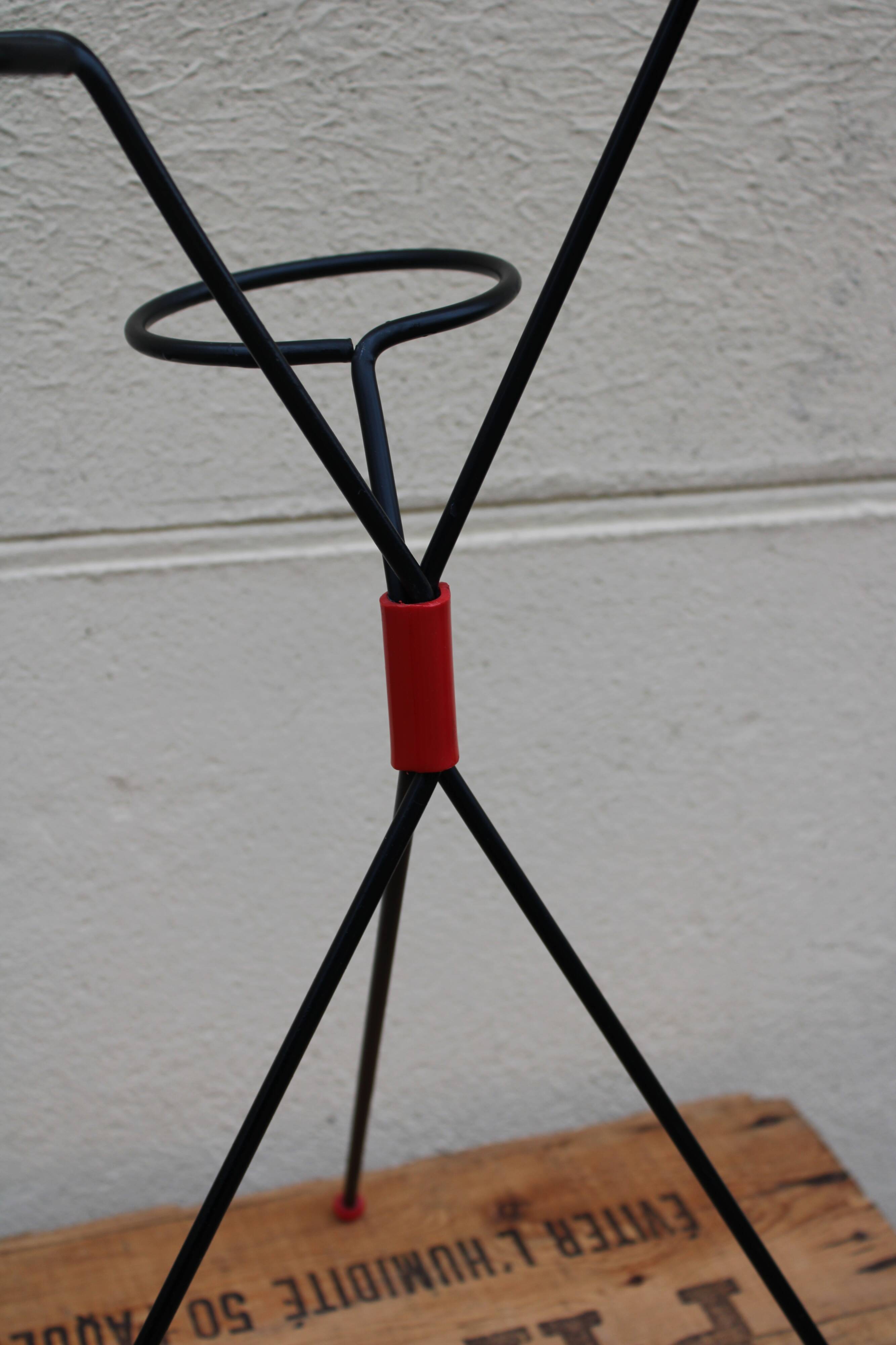 1960's black metal tripod plant holder