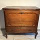 Louis XV style oak TV cabinet with drop-down flap.