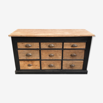 Old furniture of trade 9 drawers