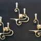 Italian bronze wall lights by G. Piombanti, 1950