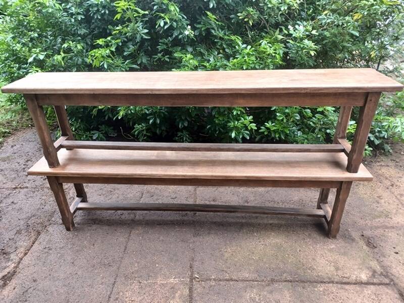 Antique solid oak farm benches