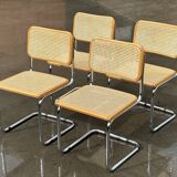 Set of 4 chairs model Cesca B32 designed by Marcel Breuer design