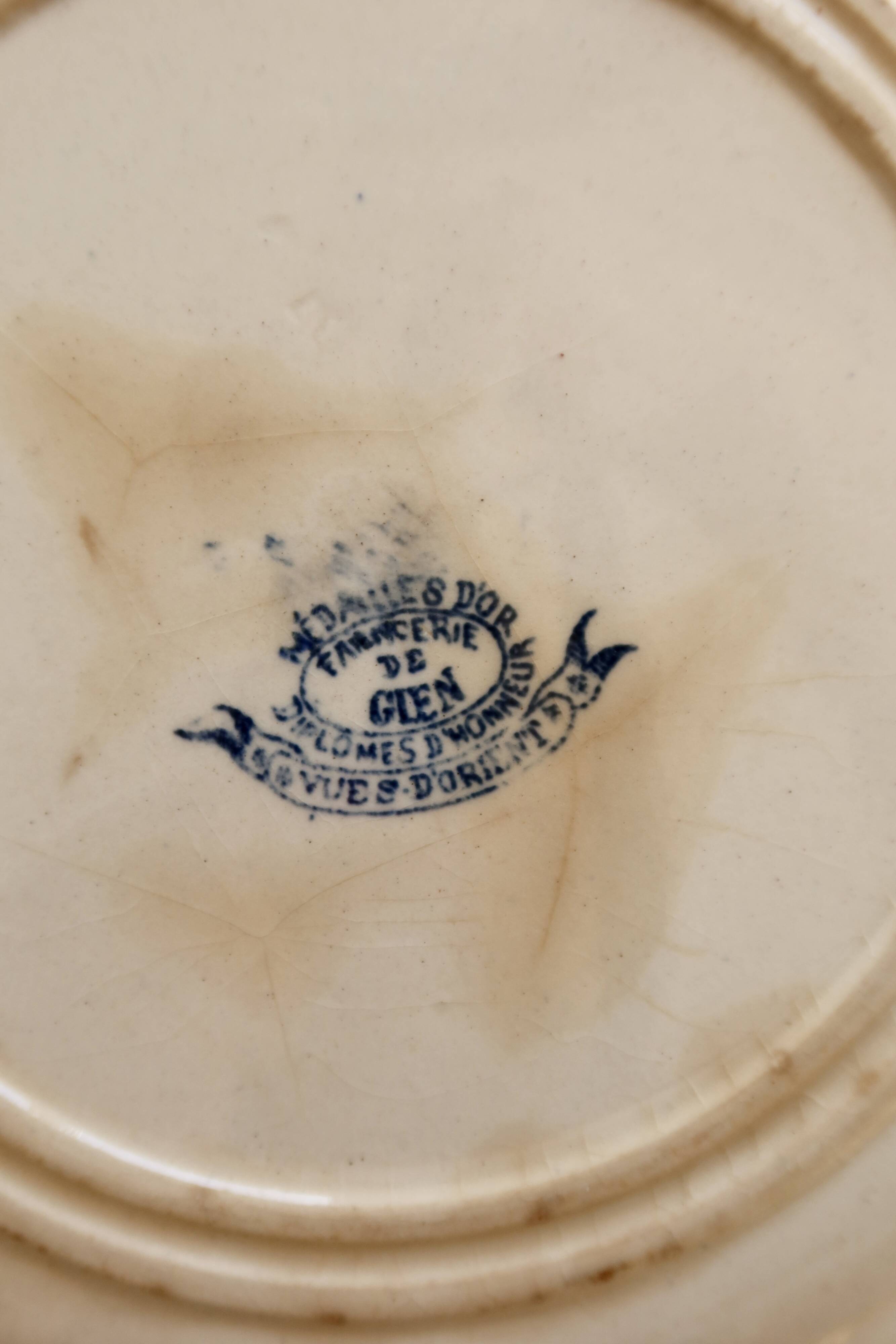 Antique Gien plate "Views of the East" – Ironstone