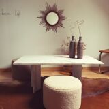 Vintage Carrara marble coffee table