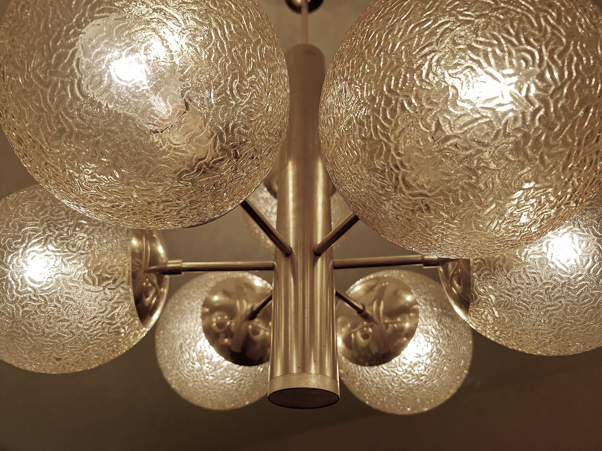 Large Vintage Bubble Glass Pendant Light