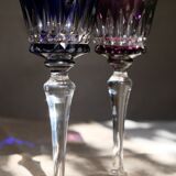 6 verres Baccarat Modèle Piccadilly en cristal doublé de couleurs