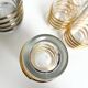 Vintage glassware set with decanter – golden spirals, France 1960