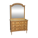 Commode en bois laqué avec miroir style Louis XVI
