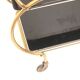 Brass and black glass bar cart / serving cart / side table by Grünstadt