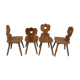 Série de 4 chaises savoyarde en pin