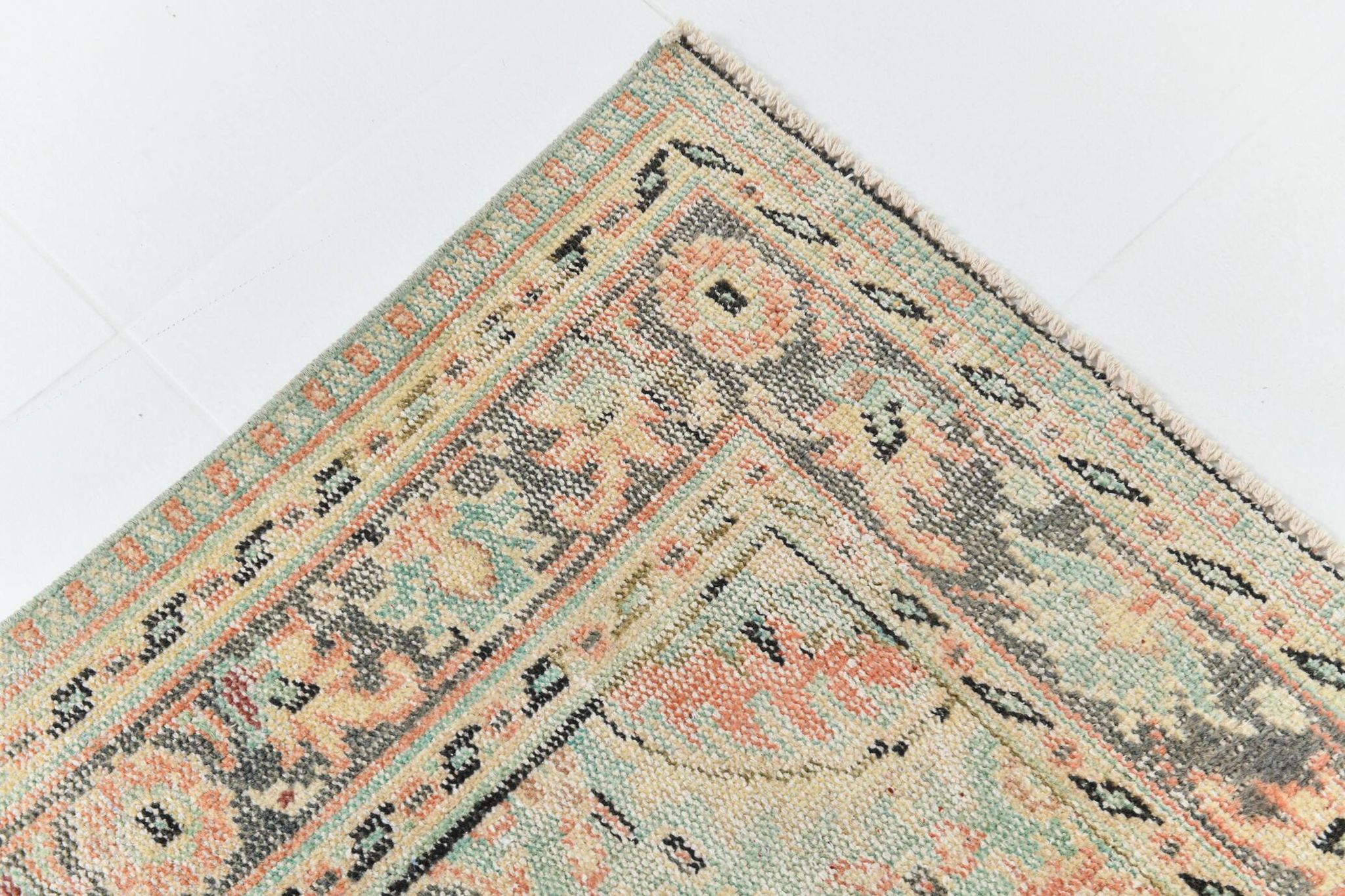 Tapis turc classique vintage saumon et beige, 185 x 291 cm