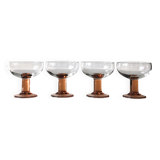 Glasses - round dessert cups feet pink columns