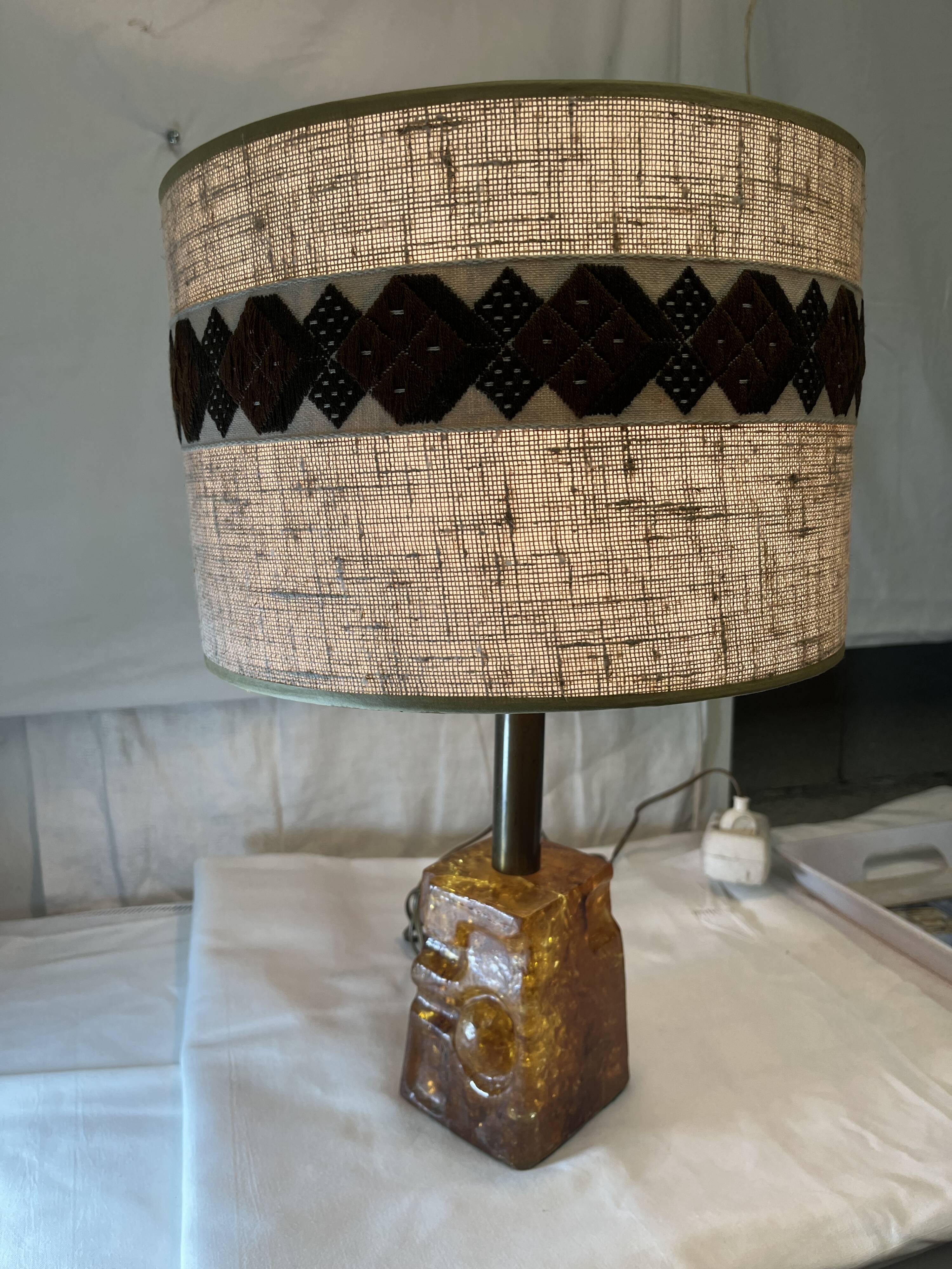 vintage fractal resin lamp 60s/70s