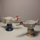 Set of 2 original porcelain shells in the shape of a bird