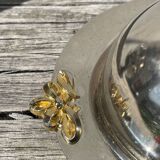 Silver-plated metal butter dish with knots