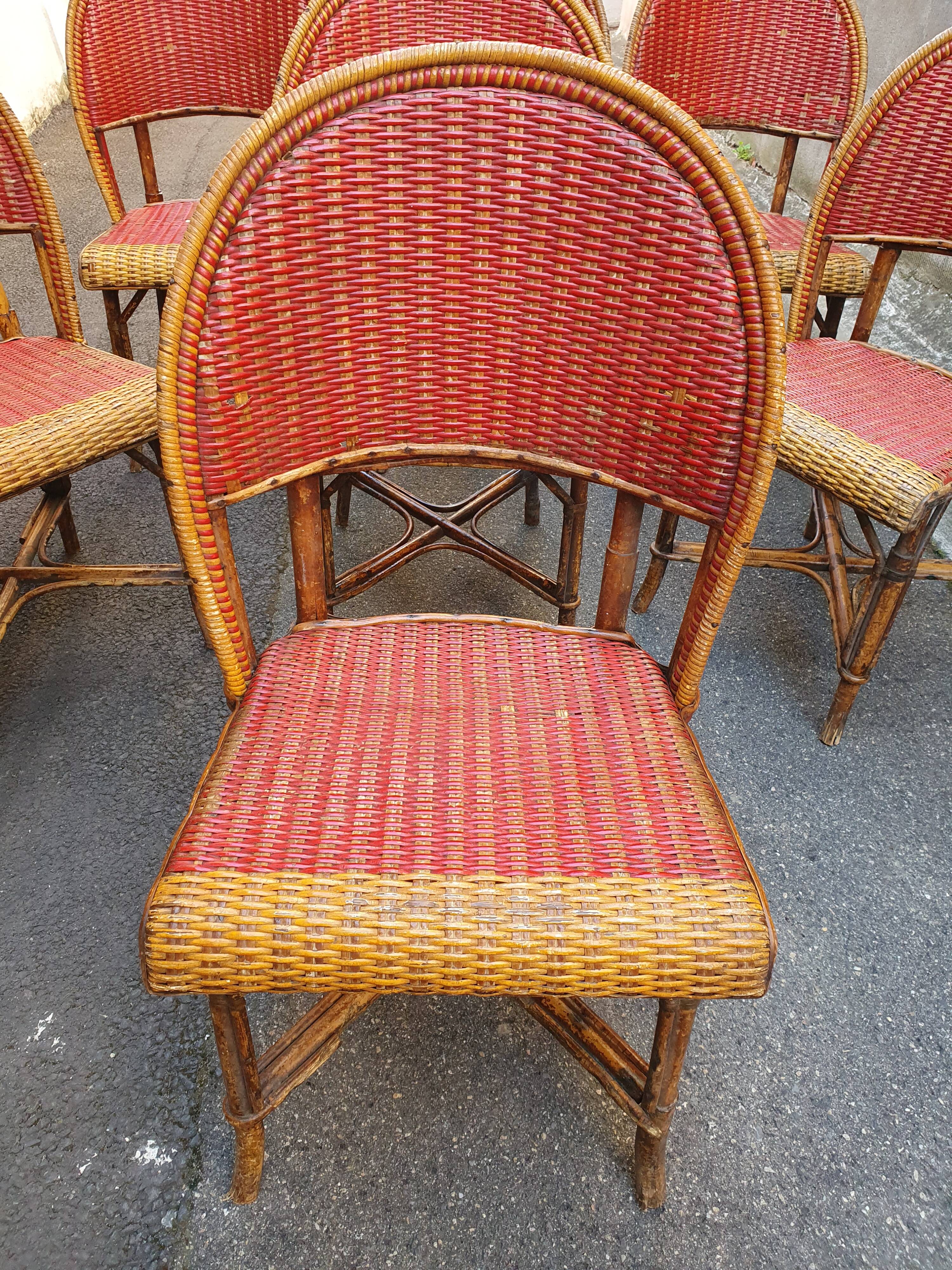 Set of 7 Parisian bistro / café chairs from the 1930s