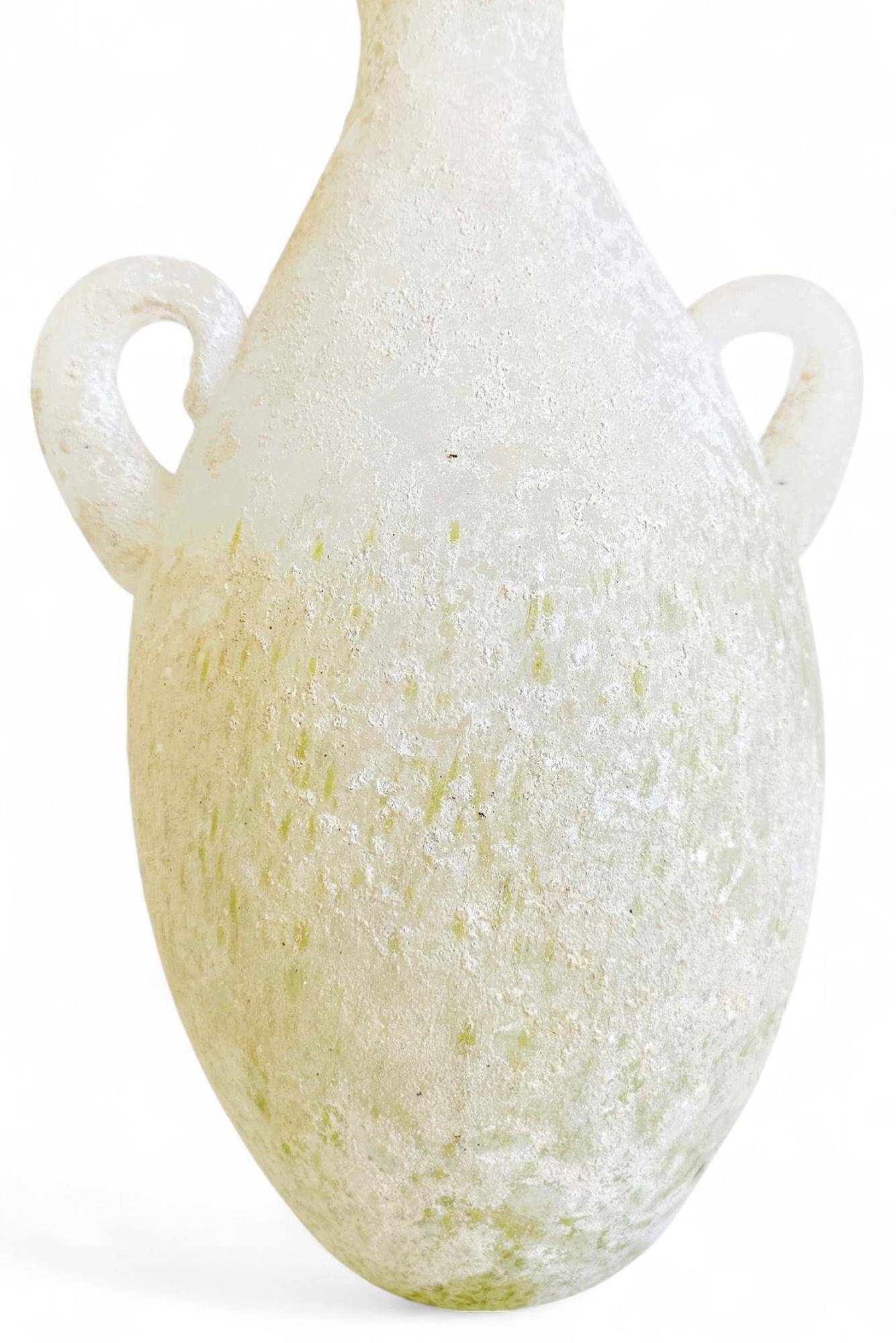 1960s Murano Glass Amphora Vase by La Murrina with Scavo Decoration