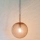 Large Mid-Century Smoked Air-Bubbled Glass Ball Ceiling Light from Limburg, Germany, 1970s