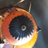 Lampe fer forgé 1920  pate de verre