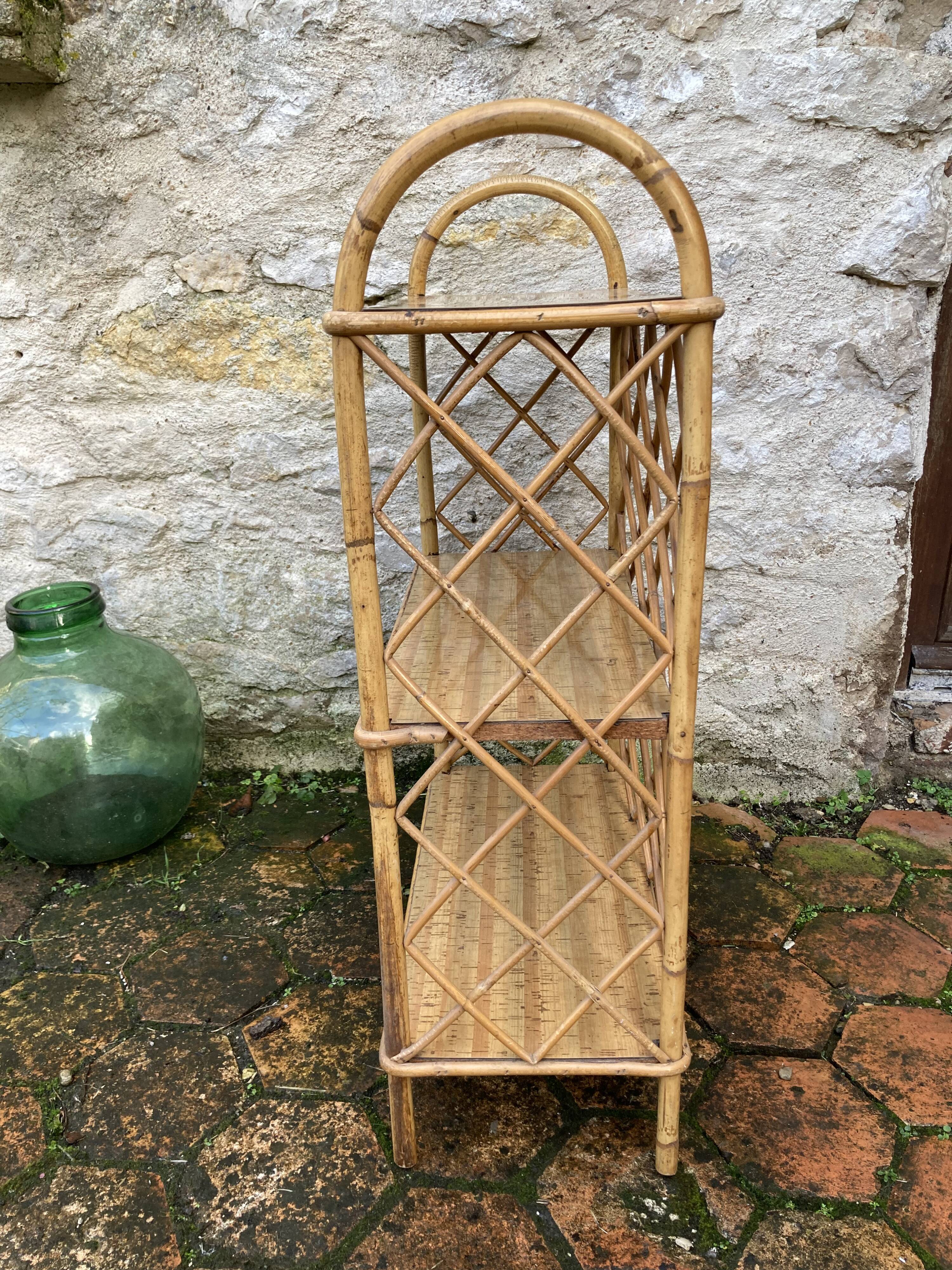 Vintage rattan shelf