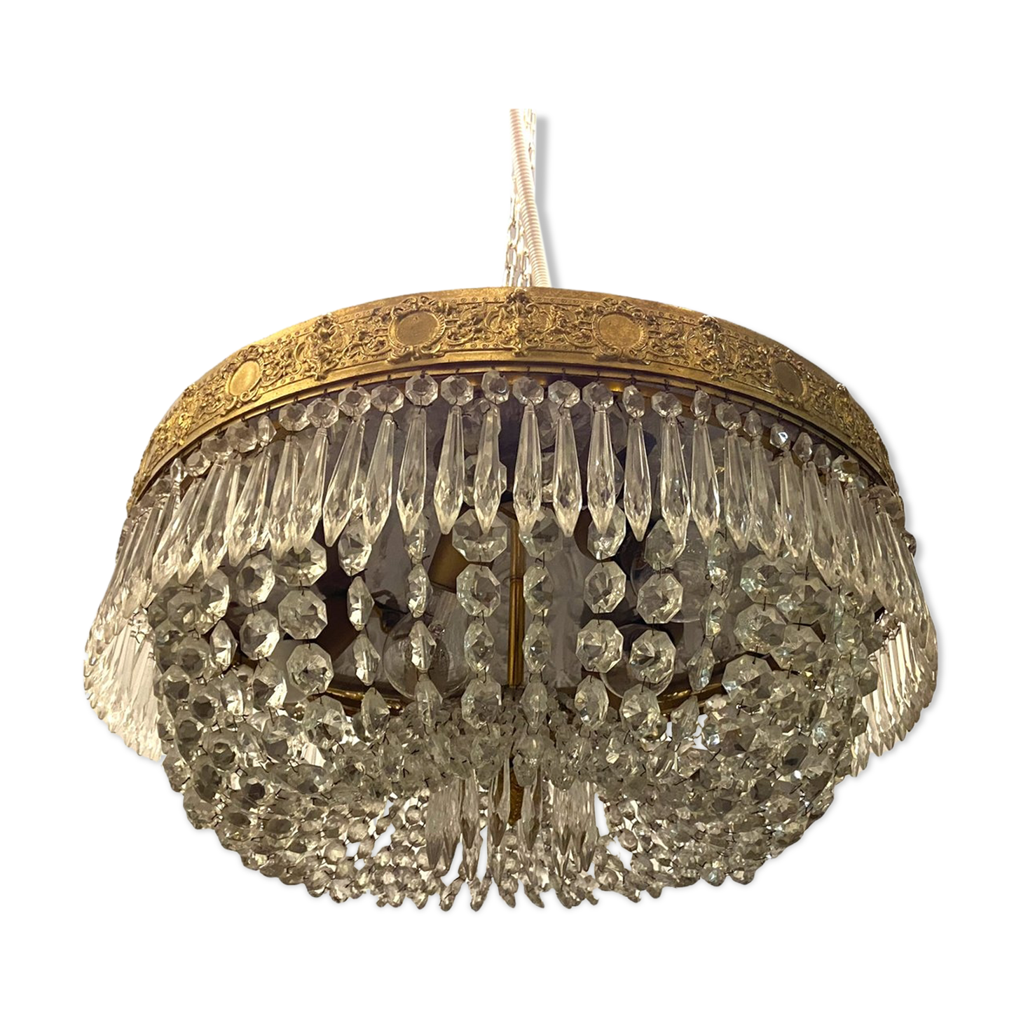 Vintage italian crystal ceiling light