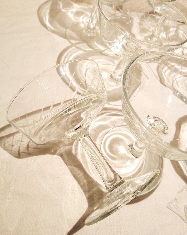 Lot de 10 coupes à champagne cristal taillé